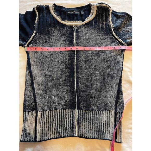 525 America Women's Sweater Navy White distressed look size M - Picture 9 of 10